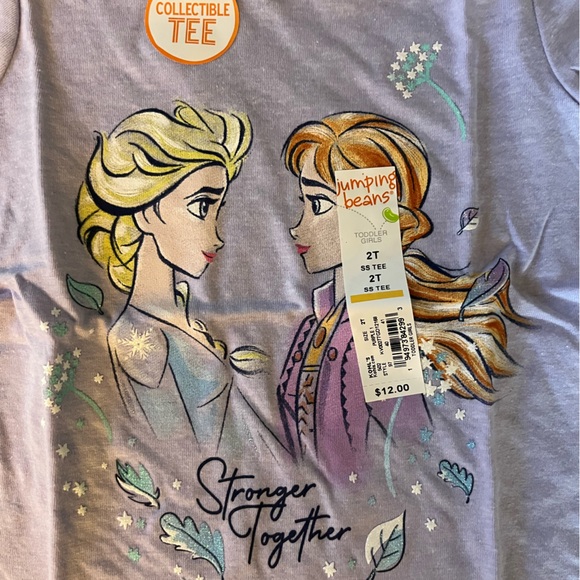 2/$8 Jumping Beans Purple Frozen Short Sleeve Tee Casual Graphic - Picture 2 of 4